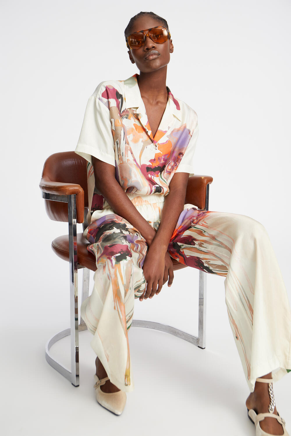 Piane silkeskjorte - sand